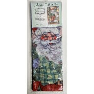 Christmas Santa & Birdhouses Flag 27" x 40" by Mary Parker 2 Sided All Weather
